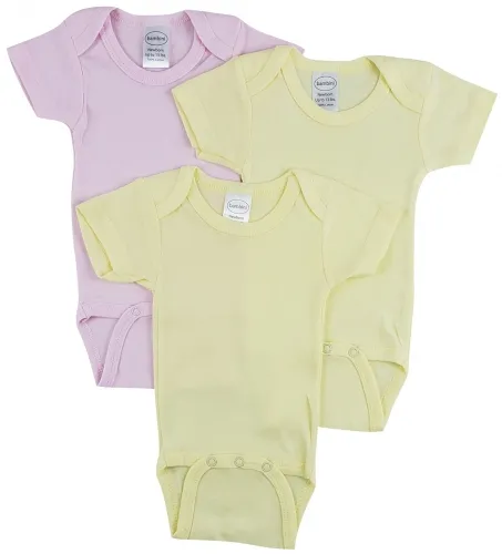 Bambini Layette Infant Wear - From: CS_0240S To: CS_0262S - BLI Bambini Short Sleeve One Piece 3 Pack Small