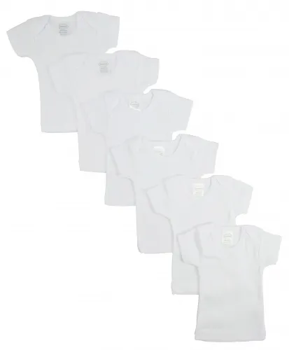 Bambini Layette Infant Wear - CS_055NB_055NB-BLI - Bambini White Short Sleeve Lap Tee  6 Pack - Newborn