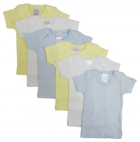 Bambini Layette Infant Wear - CS_056NB_056NB-BLI - Bambini Boys Pastel Variety Short Sleeve Lap T-shirts 6 Pack - Newborn