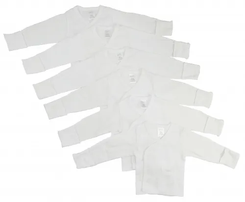 Bambini Layette Infant Wear - CS_071NB_071NB-BLI - Bambini Long Sleeve Side Snap With Mittens 6 Pack - Newborn