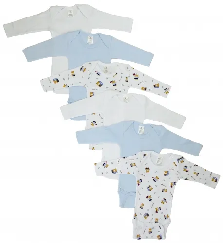 Bambini Layette Infant Wear From: CS_102L_Bear_102L_Bear To: CS_102S_Bear_102S_Bear - Bambini Boys Longsleeve Printed Onesie Variety 6 Pack