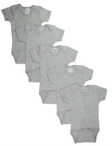 Bambini Layette Infant Wear - LS_0183-BLI - Bambini Grey Baby Bibs (pack Of 5) - One Size