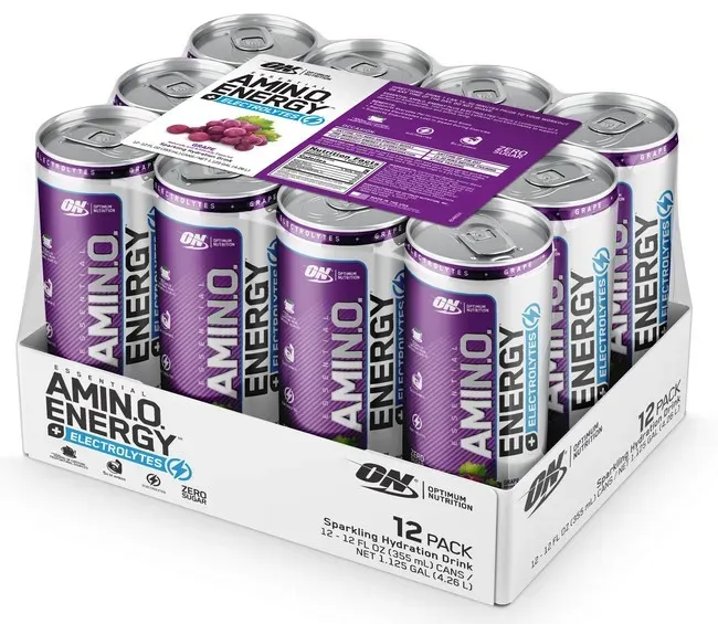 Optimum Nutrition Amino Energy Sparkling Rtd Grape - 12 Cans