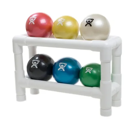 Fabrication Enterprises - 10-3188 - Cando Wateo Ball - Hand-held Size - 6-piece Set (1 Each: Tan, Yellow, Red, Green, Blue, Black), With 2-tier Rack