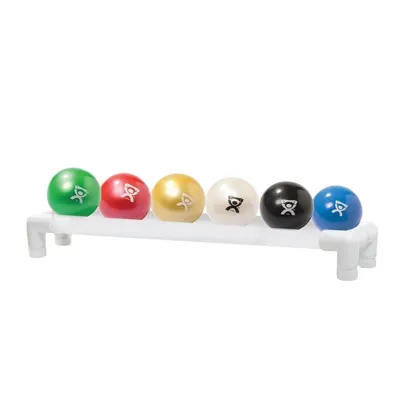 Fabrication Enterprises - 10-3189 - Cando Wateo Ball - Hand-held Size - 6-piece Set (1 Each: Tan, Yellow, Red, Green, Blue, Black), With 1-tier Rack