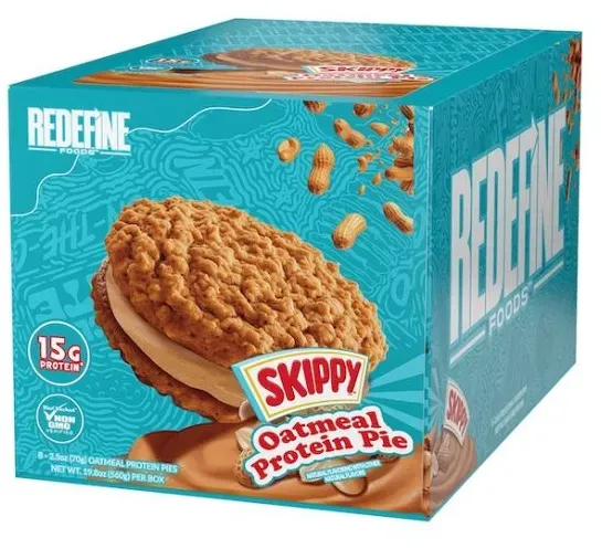Redefine Foods Oatmeal Protein Pie Skippy Original Peanut Butter - 8 Pack