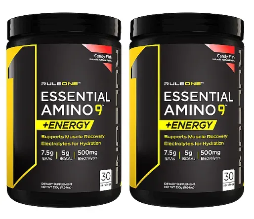 -Rule 1 R1 Essential Amino 9 Eaa'S + Energy Candy Fish - 2 X 30 Serving Btls Twinpack *Expiration Date 5/24