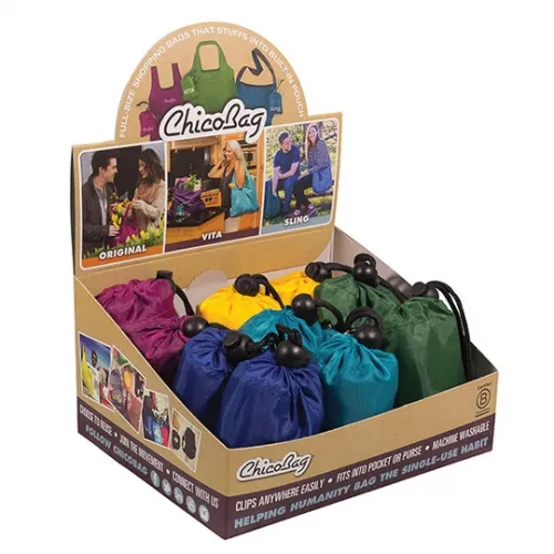 ChicoBag - From: 233230 To: 233236 - Shopping Bags Original Spring, Assorted 10 Pack with Display Box Original