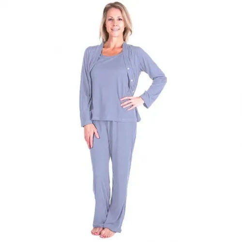 Cool-jams - T3420-DP - Womens Moisture Wicking 3-Piece Pajama Set, Dusty-Peri
