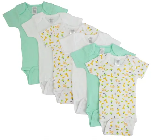 Bambini Layette Infant Wear - CS_004NB_004NB-BLI - Bambini Boys Printed Short Sleeve 6 Pack - Newborn