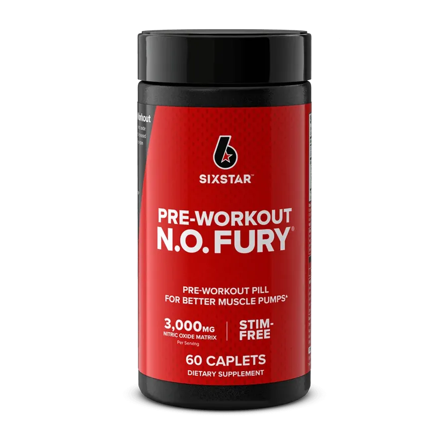 N.O. Fury - Non-Stim Pre Workout [60 Capsules] - Sixstar
