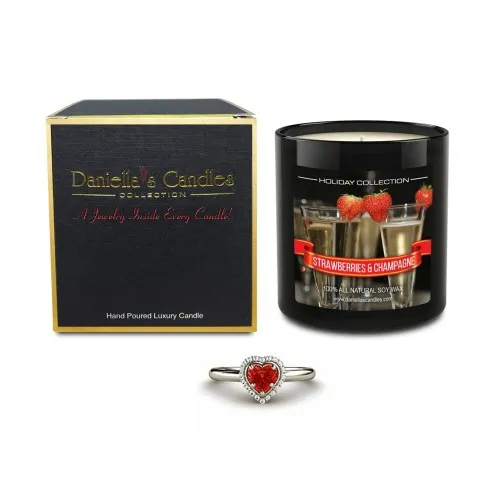 Daniellas Candles - From: HC100104-E To: HC100104-N - Strawberries And Champagne Jewelry Candle