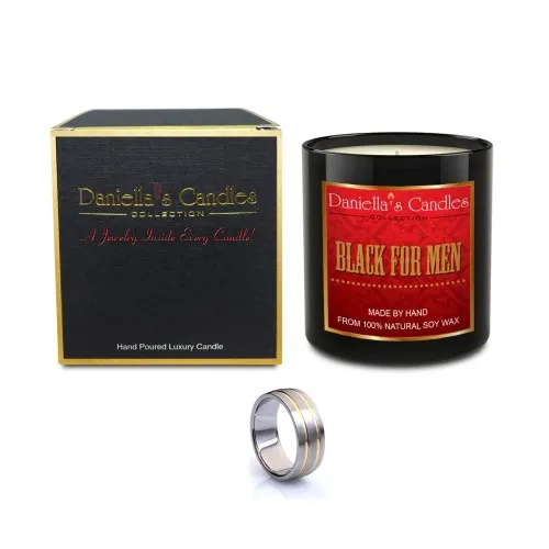 Daniellas Candles - MC100103-SM - Black For Men Type Mens Jewelry Candle