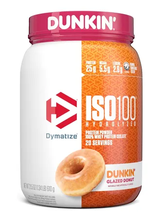 Dymatize ISO 100 Whey Protein Isolate   Dunkin Glazed Donut - 20 Servings