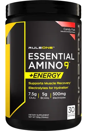 -Rule 1 R1 Essential Amino 9 EAA's + Energy  Candy Fish  - 30 Servings *Expiration date 5/24