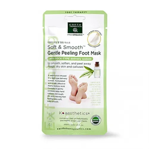Earth Therapeutics - 235958 - Foot Therapy Soft & Smooth Gentle Peeling Foot Mask 1 pair