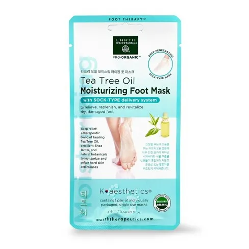 Earth Therapeutics - 235959 - Foot Therapy Tea Tree Oil Moisturizing Foot Mask 1 pair