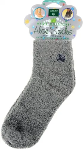 Earth Therapeutics - 235961 - Foot Therapy Aloe Socks, Grey 2 pack