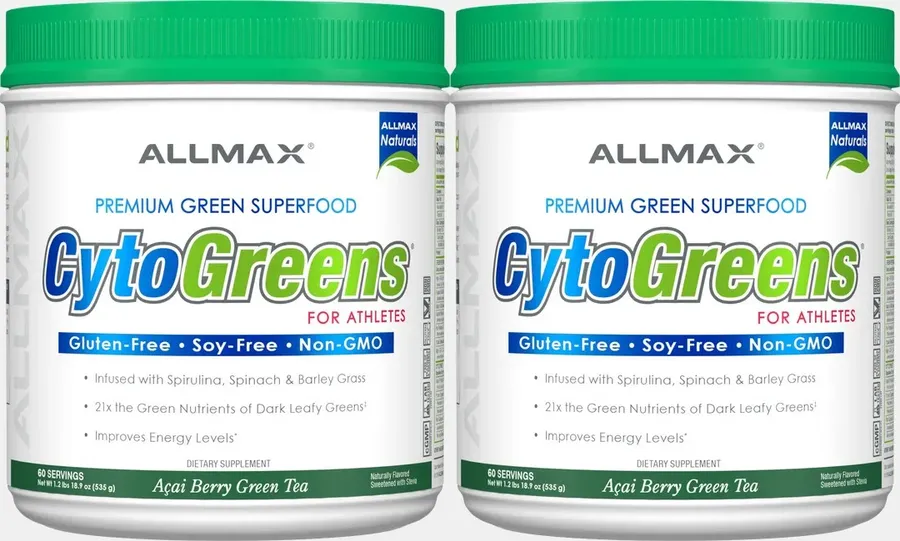 Allmax Nutrition Cytogreens Acai Berry Green Tea - 120 Servings (2 X 60 Serv. Btls) Twinpack