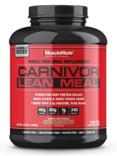 Musclemeds Carnivor Lean Meal Mrp Whole Food Meal Replacement Chocolate Fudge - 30 Servings