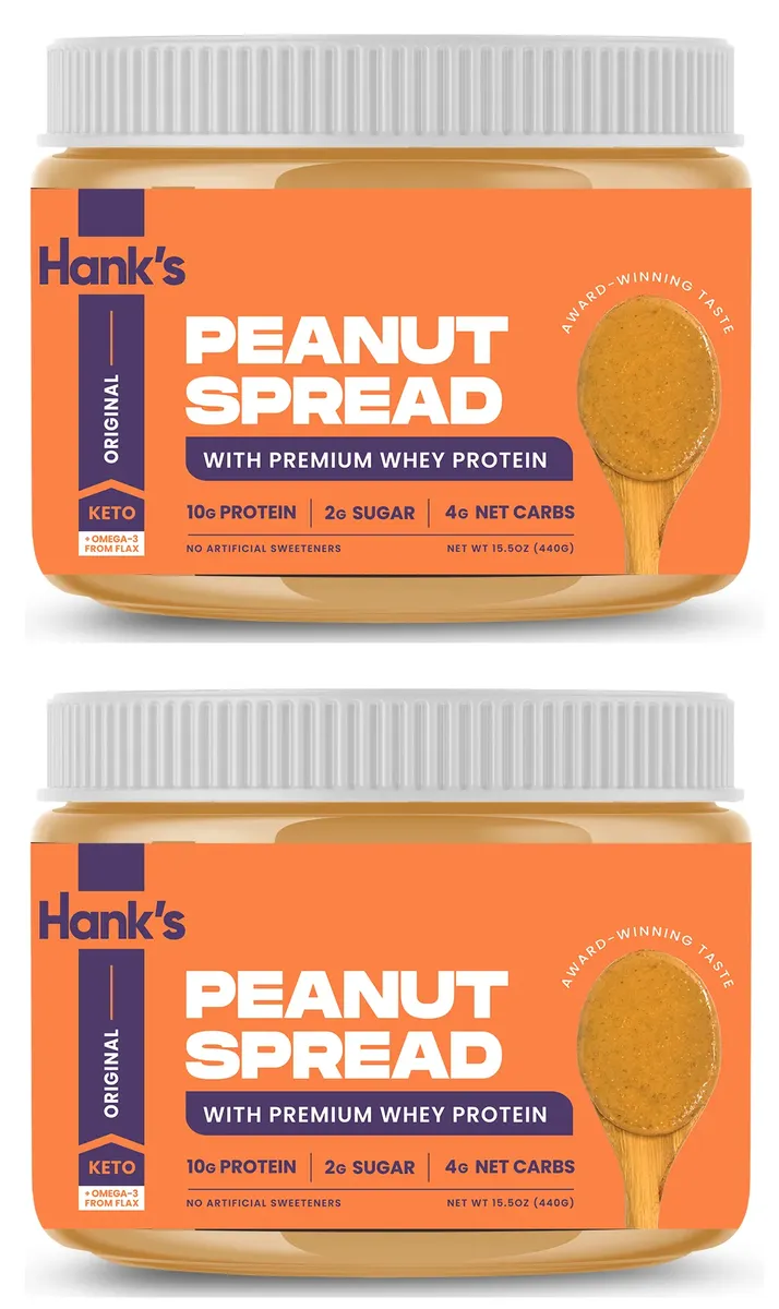 Hank'S Protein Plus Peanut Spread Plain - 2 X 15.5 Oz Btls Twinpack