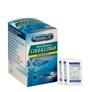 First Aid Only - From: 90033 To: 90092-004 - PhysiciansCare Cold & Cough, 2/pk, 50pk/bx (DROP SHIP ONLY)