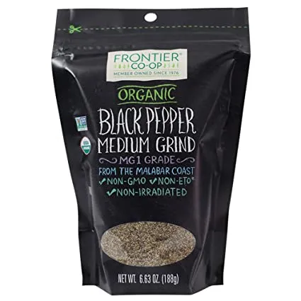 Frontier Bulk - 2600 - Frontier Bulk Black Pepper, Medium Grind ORGANIC, 1 lb. package