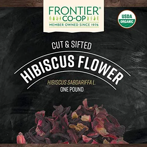 Frontier Bulk - 397 - Frontier Bulk Hibiscus Flowers, Cut & Sifted ORGANIC, 1 lb. package
