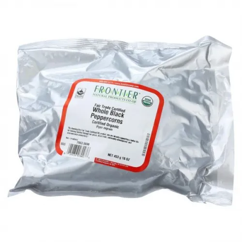 Frontier Bulk - 7003 - Frontier Bulk Black Peppercorns, Whole ORGANIC, Fair Trade Certified™, 1 lb. package