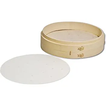 Helens Asian Kitchen - 235099 - Helens Asian Kitchen Asian Kitchen Utensils Perforated Parchment Bamboo Steamer Liners 20 count