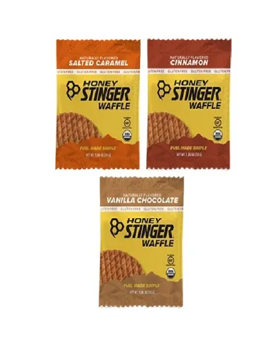 Honey Stinger - 90008 - Gluten-free Waffle Variety Pack 5 Units Of Salted Caramel, Cinnamon And Vanilla Chocolate