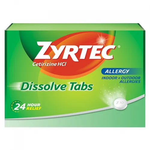 J&J - 024224 - Zyrtec Allergy Dissolve Tablets, Citrus, 10 mg Capsule, 24 Count