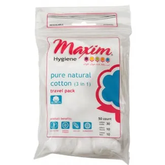 Maxim Hygiene - 1-729050-2 - Natural Cotton 3-in-1 - Cosmetic Accessory Travel Pack