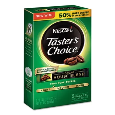 Nestle - NES86073 - TasterS Choice Decaf House Blend Instant Coffee, 0.1Oz Stick, 5/Box, 12 Bx/Ctn