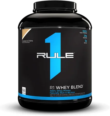 Rule 1 R1 Whey Blend 100% Whey Protein  Cookie & Cream - 4.95 Lb