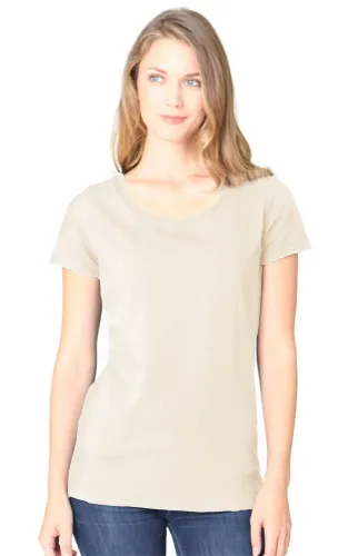 Royal Apparel - From: 73112-CANVAS To: 73112-PEWTER - Womens Viscose Bamboo & Organic Cotton Scoop Neck Canvas