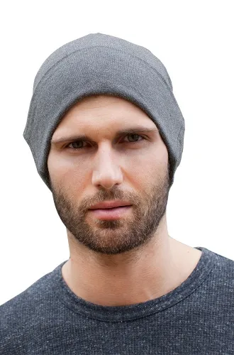 Royal Apparel - From: 96250- HEATHER ASH To: 96250-HEATHER DUSK - Unisex Organic RPET Beanie Heather ash