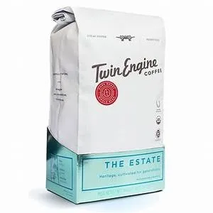 Twin Engine Coffee - 235686 - Organic Farm to Roast Coffee The Estate Dark Whole Bean  unless noted